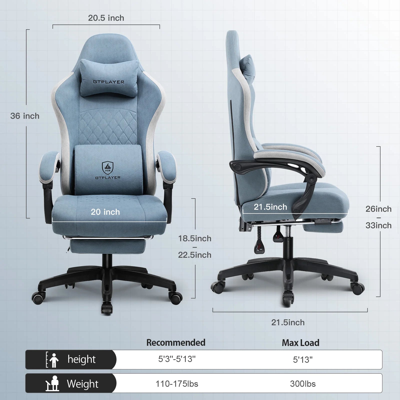 GTPLAYER Ergonomic Gaming & Office Chair