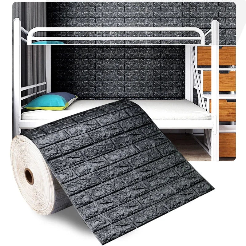 3D Self-Adhesive Foam Brick Wallpaper