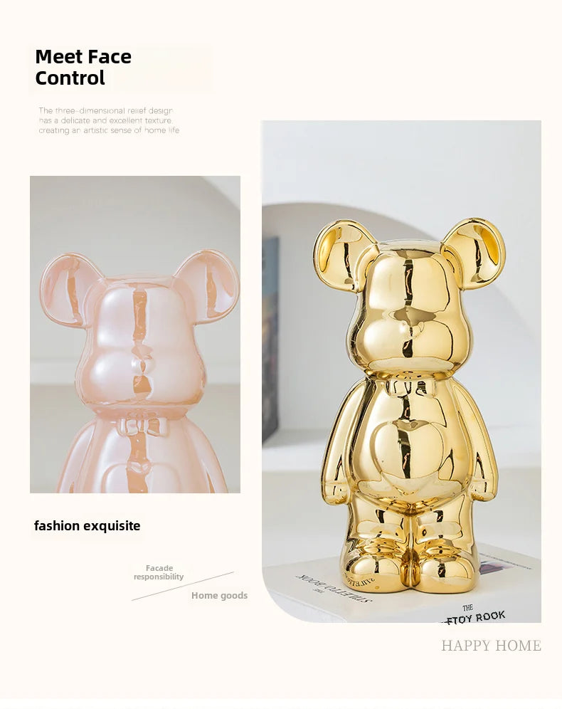 Aesthetic Bear Ceramic Sculpture