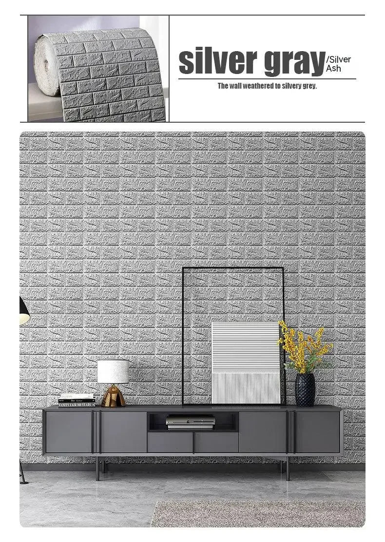 3D Self-Adhesive Foam Brick Wallpaper