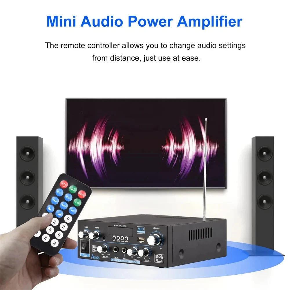 AK55 HiFi Digital Amplifier 2.0 Channel Bluetooth 5.0 Surround Sound AMP