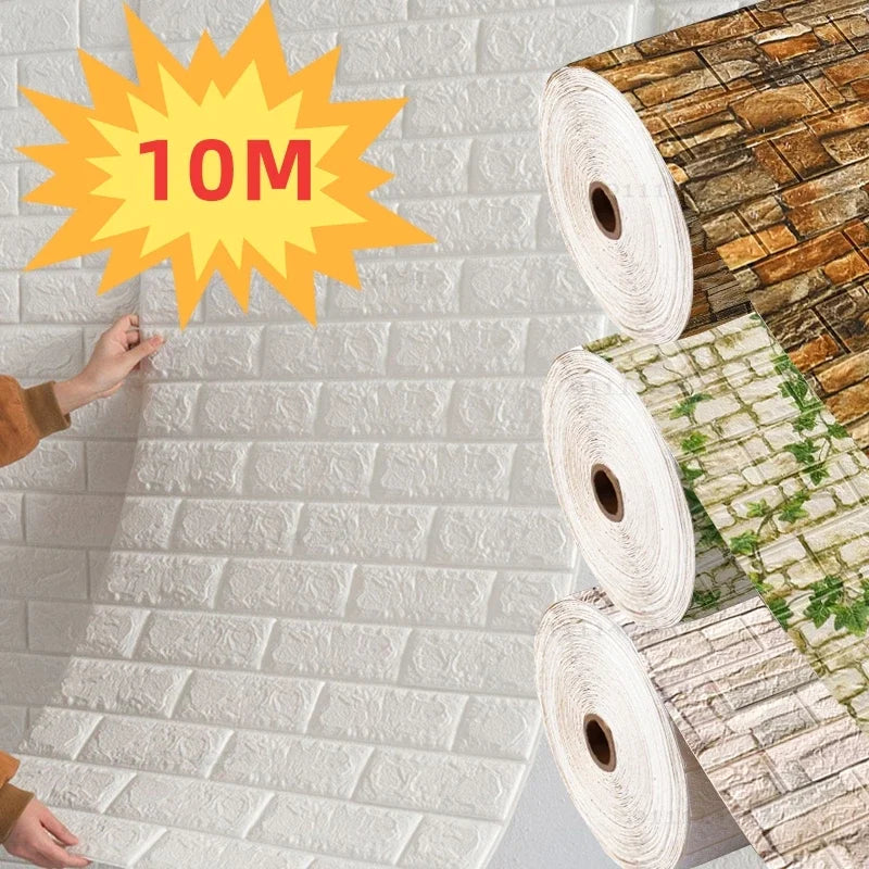 3D Self-Adhesive Foam Brick Wallpaper