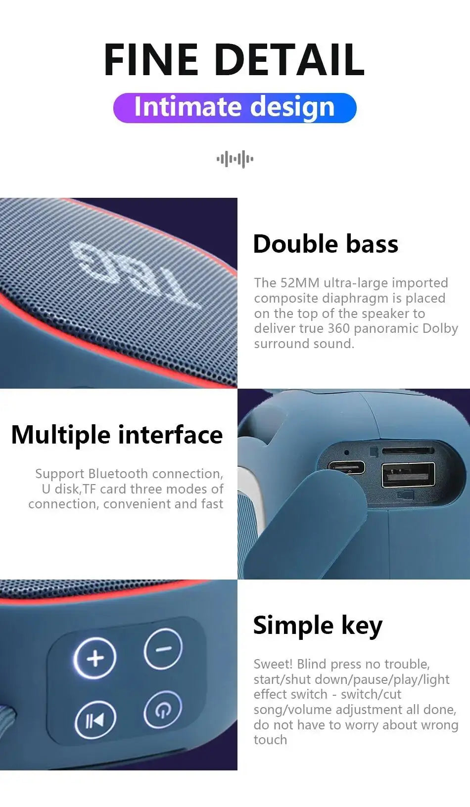 Portable Bluetooth Speaker with FM Radio
