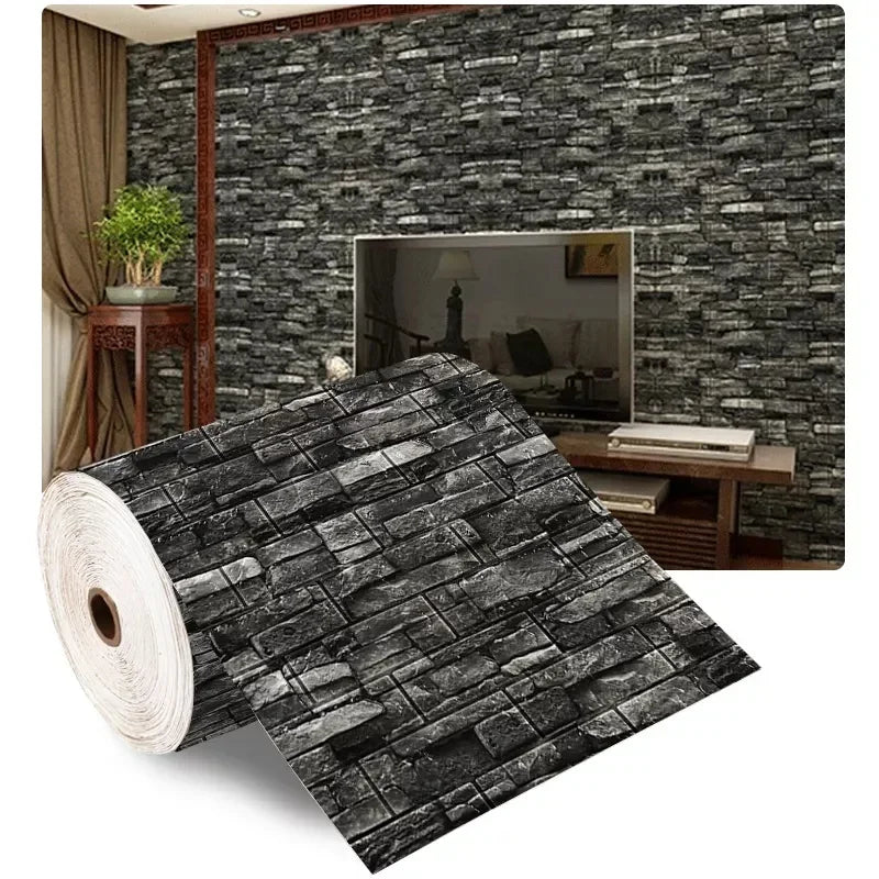 3D Self-Adhesive Foam Brick Wallpaper