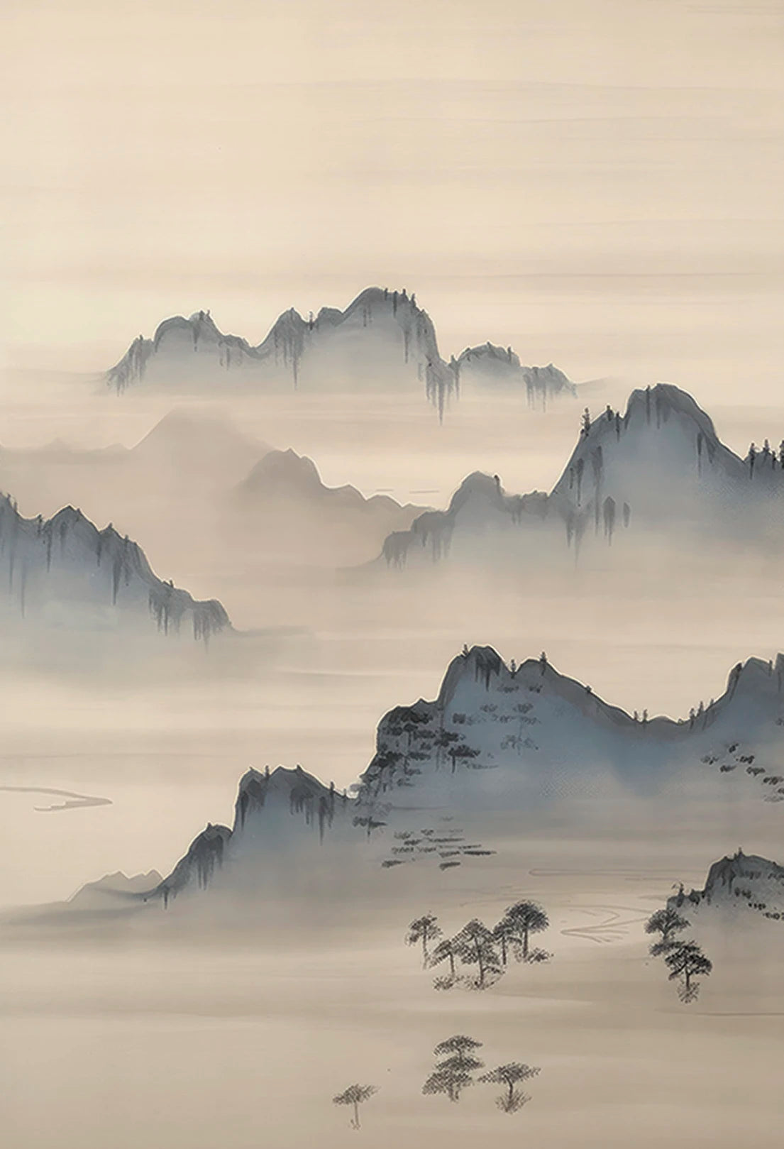 Nordic Zen Landscape Canvas Art