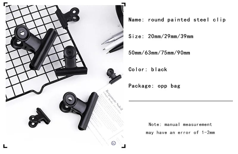 5PCS Metal Binder Clips Assorted Sizes