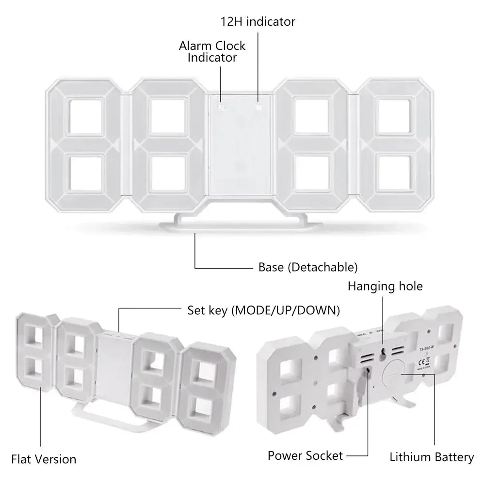LED Digital Wall & Desk Clock