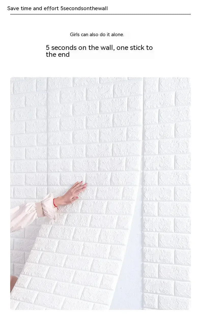 3D Self-Adhesive Foam Brick Wallpaper