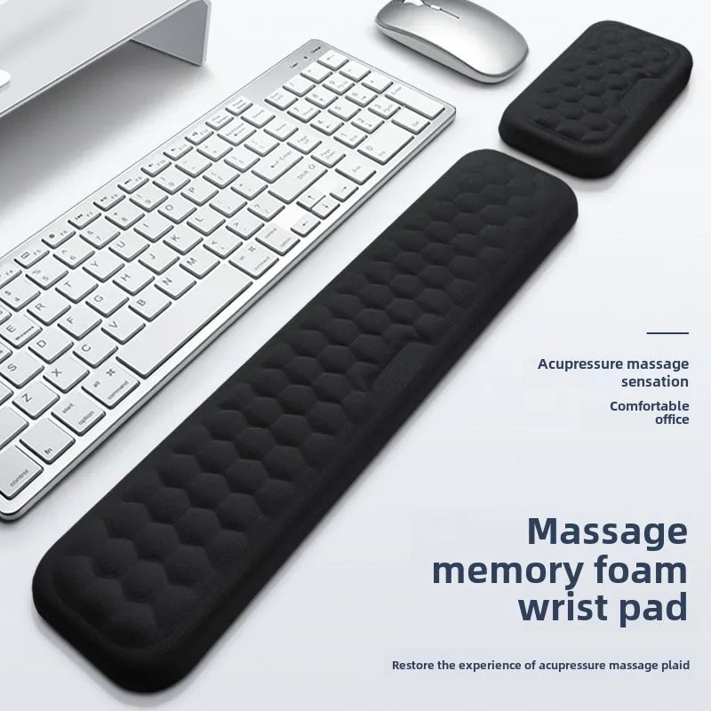 Ergonomic Keyboard and Mouse Wrist Rest Set – Memory Foam Support Pad