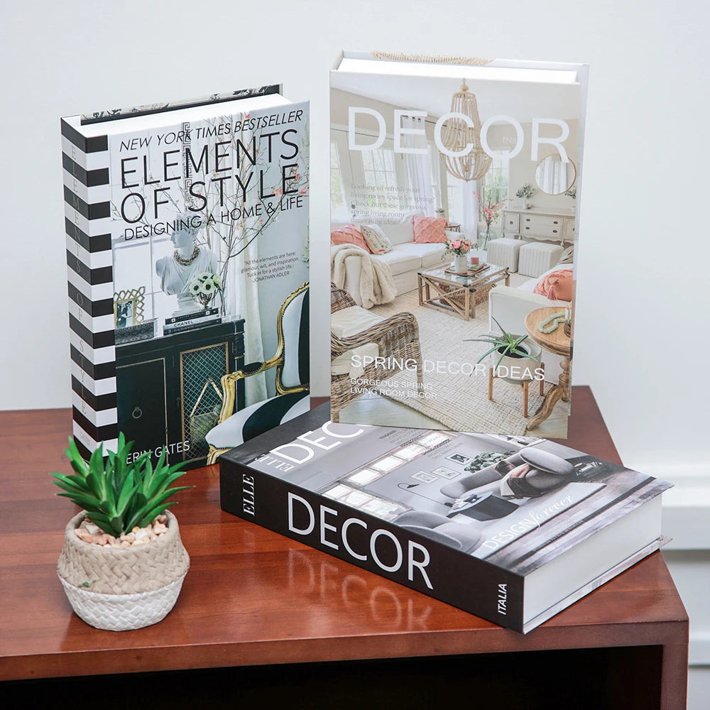 3PCS Fashion Decorative Fake Books