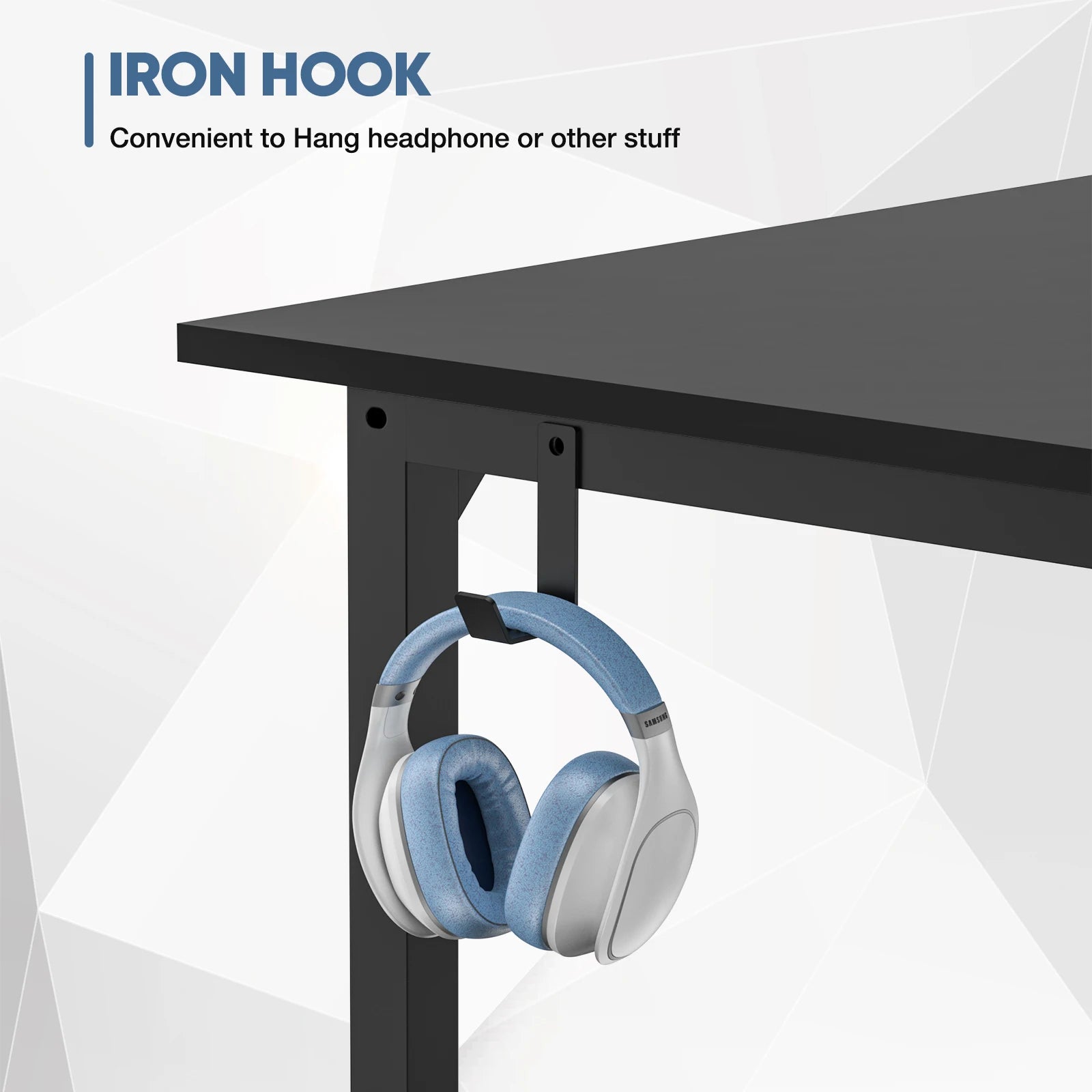 JHK Computer Desk with Side Bag & Headphone Hook