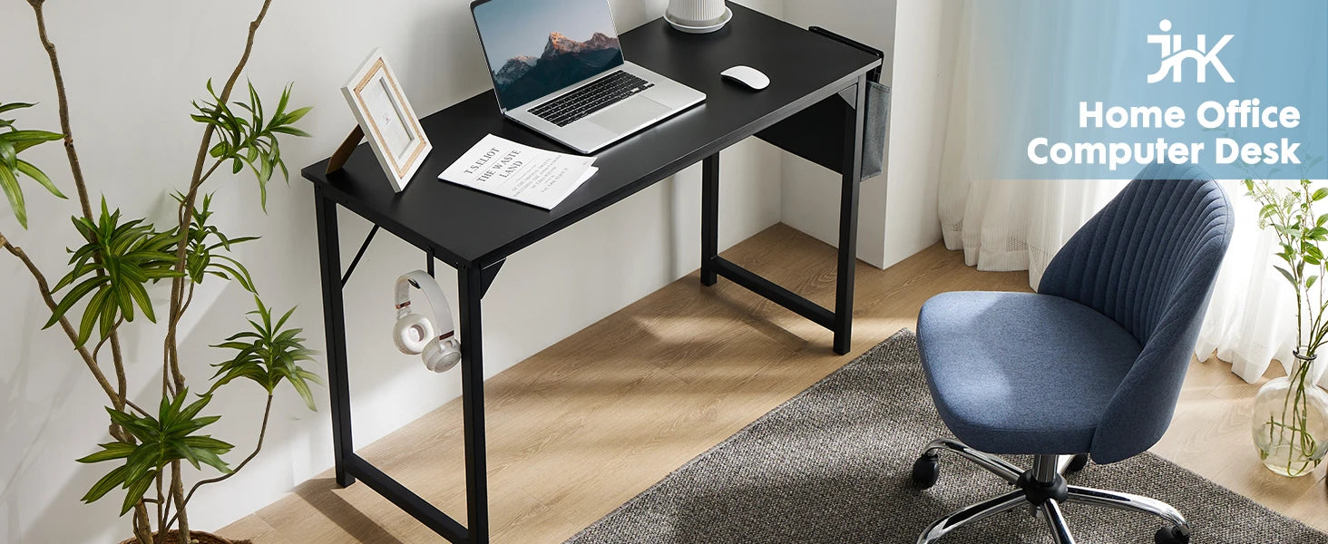 JHK Computer Desk with Side Bag & Headphone Hook