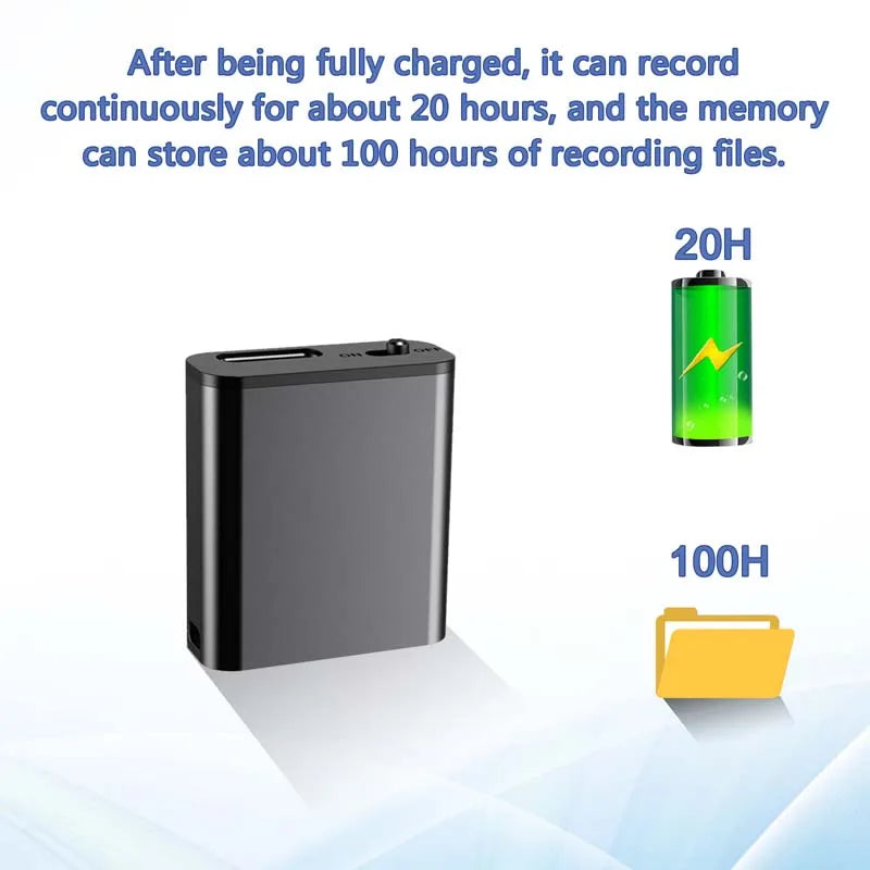 Ultra-Slim 0.25cm Digital Audio Dictaphone with Magnet