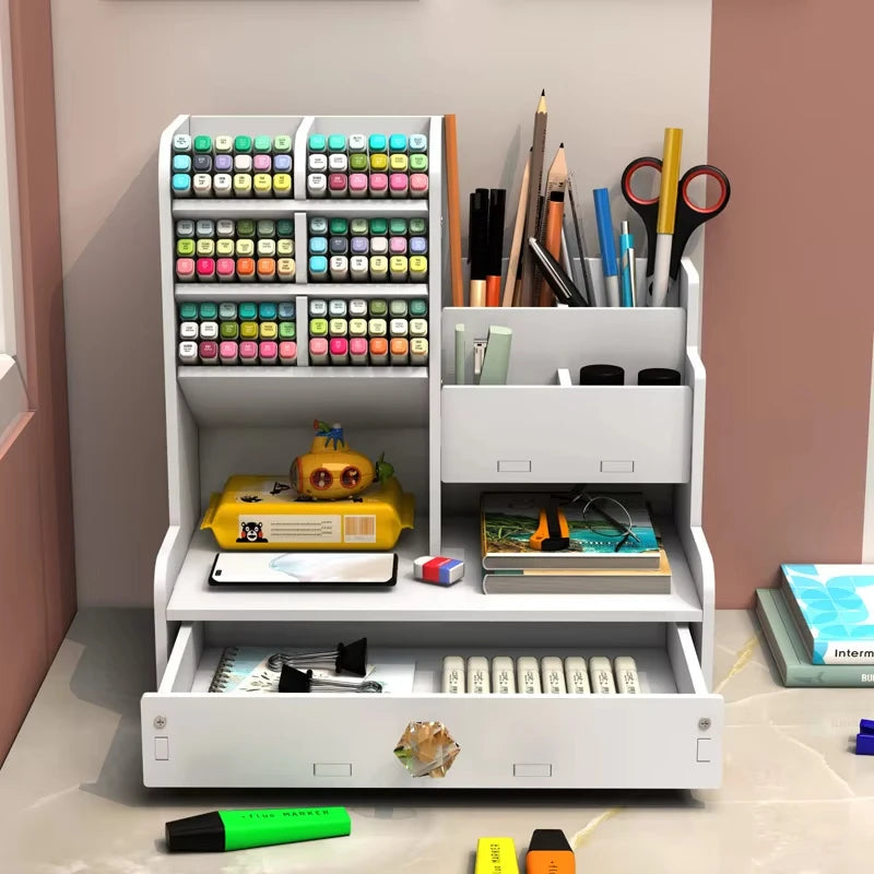 Wooden Desk Organizer & Pen Holder