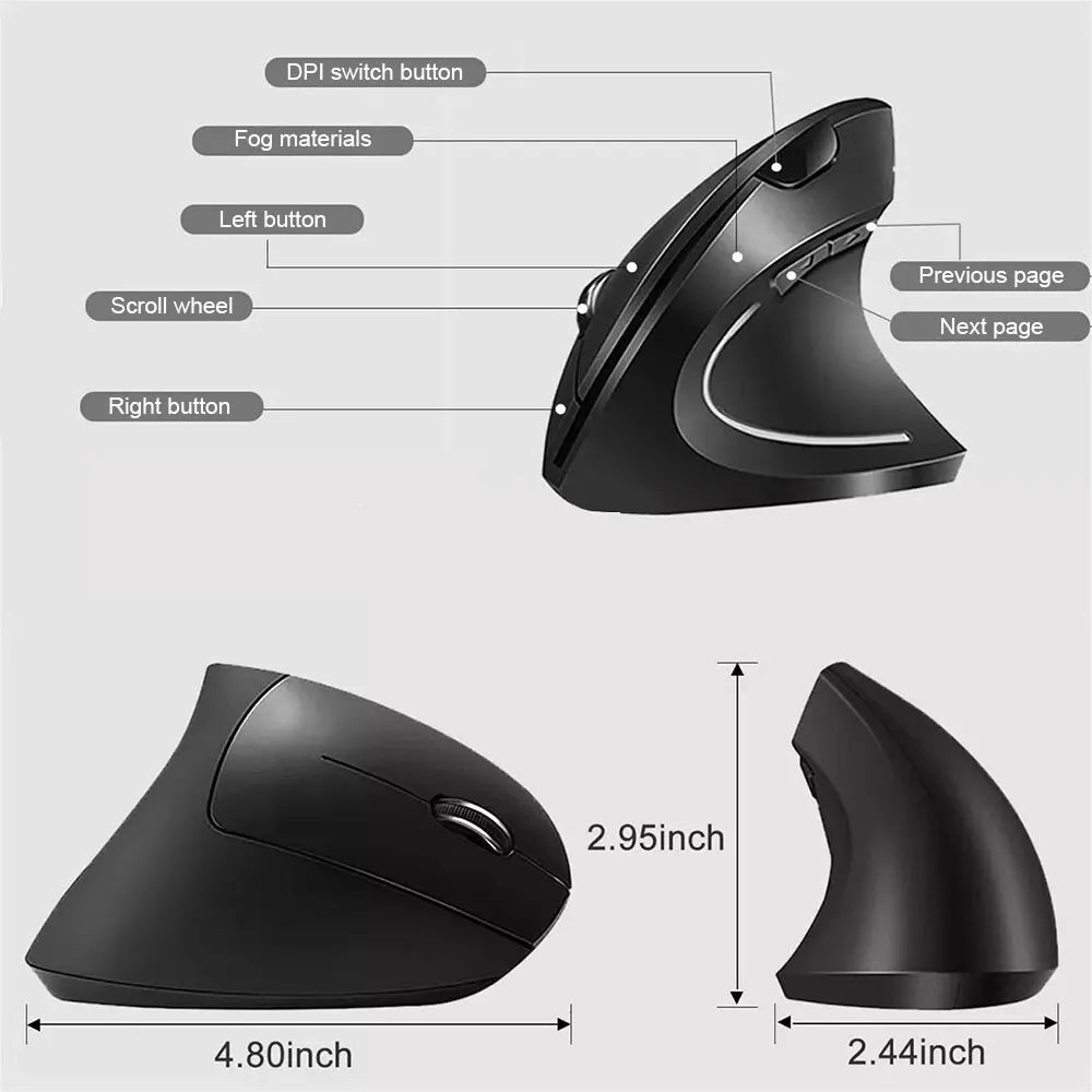 Ergonomic Vertical Wireless Mouse