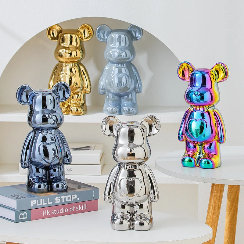 Aesthetic Bear Ceramic Sculpture