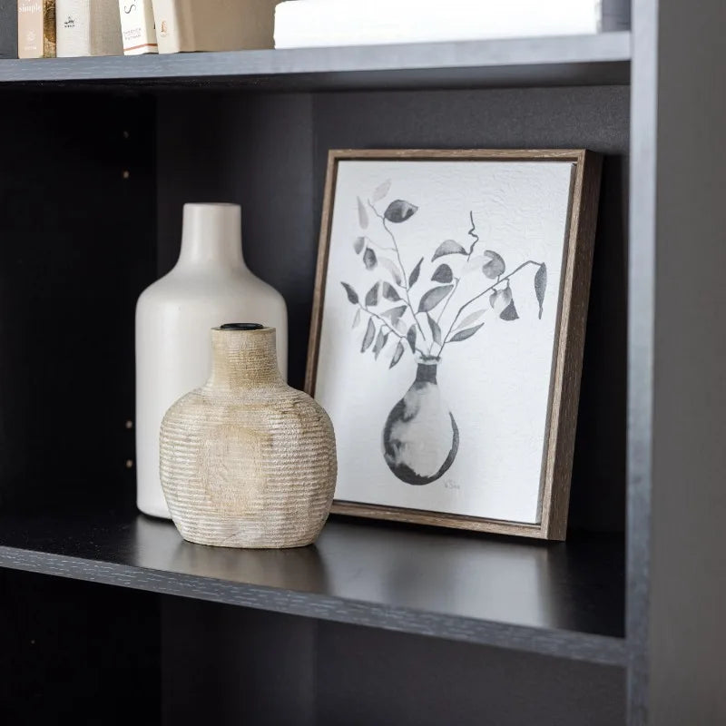 5-Shelf Adjustable White Bookcase