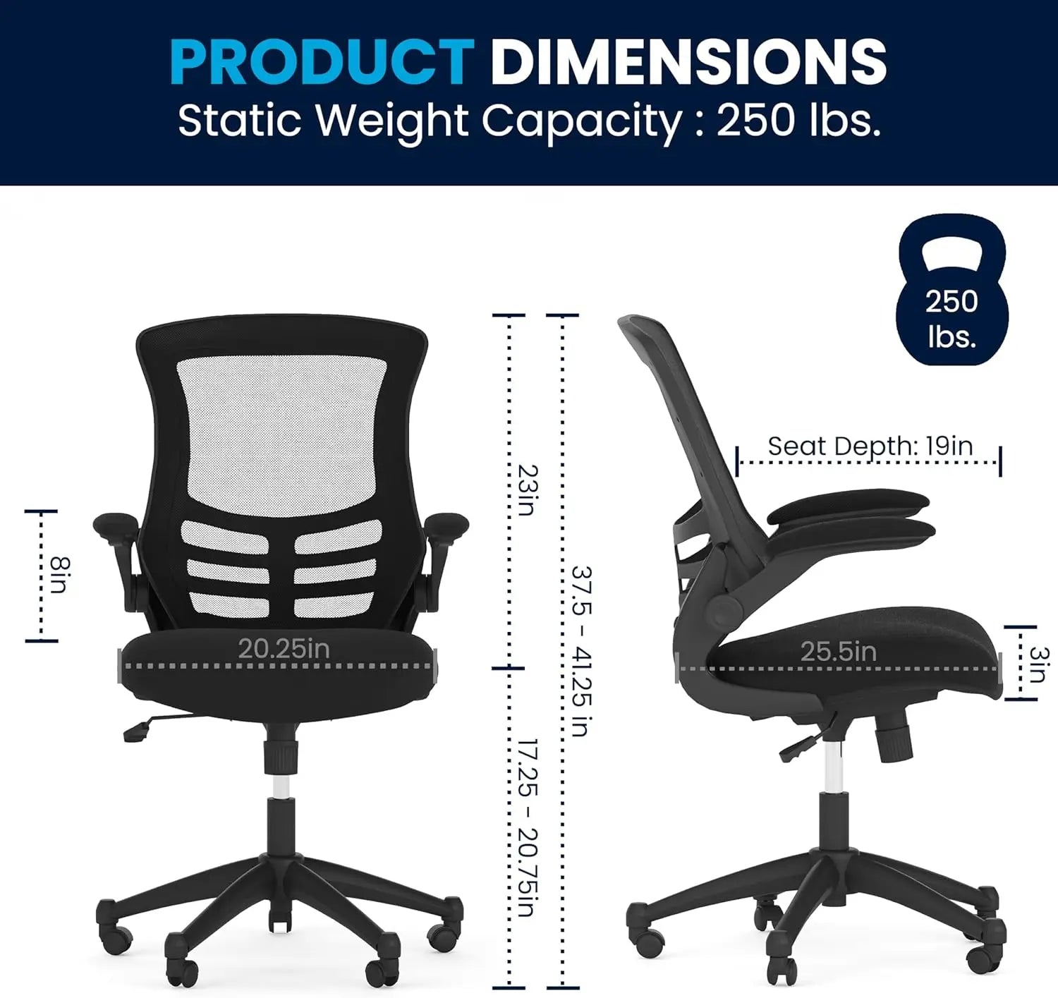 Flash Furniture Kelista Mid-Back Ergonomic Mesh Office Chair