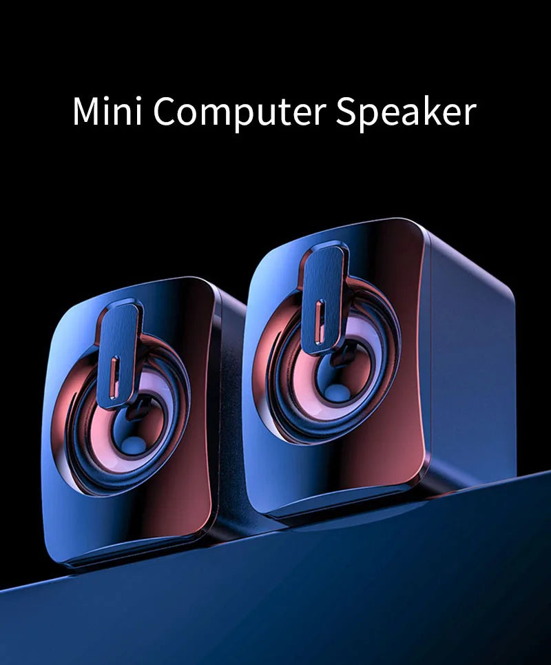 PC Sound Box – HiFi Stereo Computer Speakers with LED Lights & Microphone
