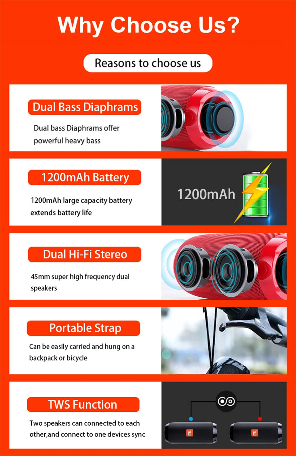 Portable Wireless Bluetooth Speaker