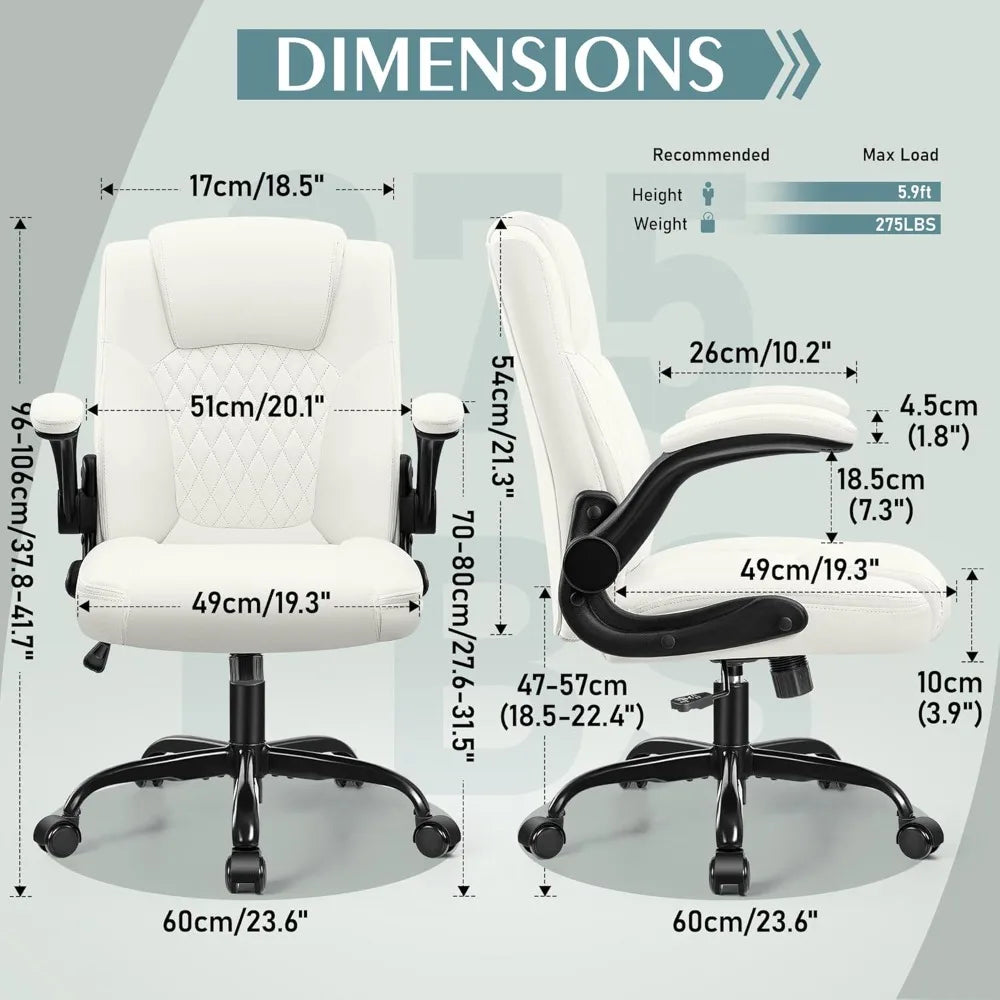 PU Leather Office Chair with Ergonomic Support