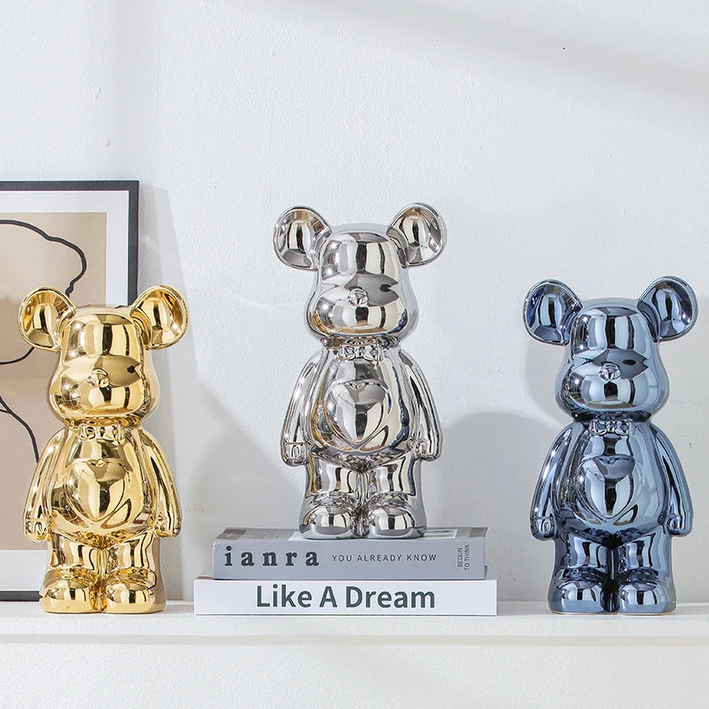 Aesthetic Bear Ceramic Sculpture