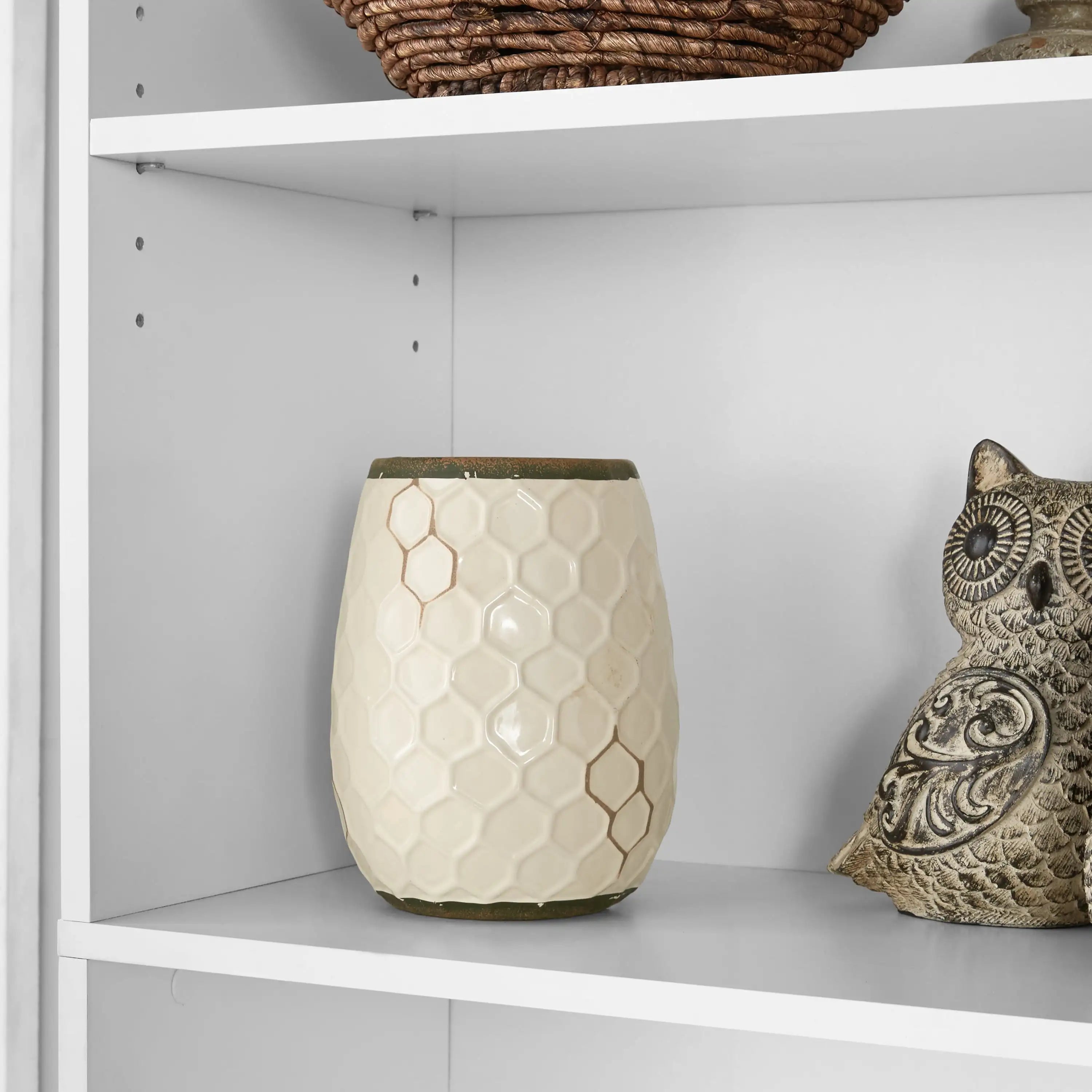 5-Shelf Adjustable White Bookcase