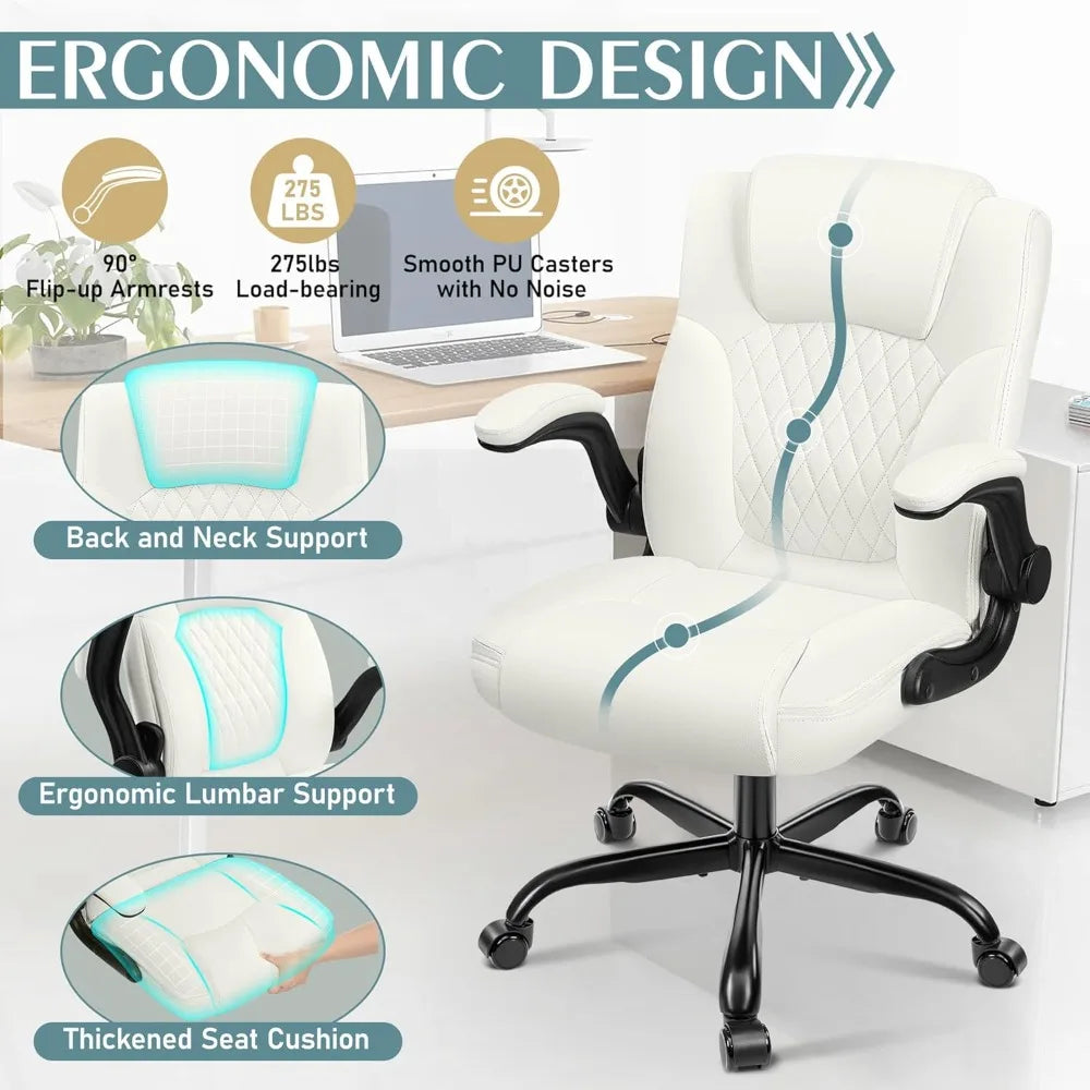 PU Leather Office Chair with Ergonomic Support