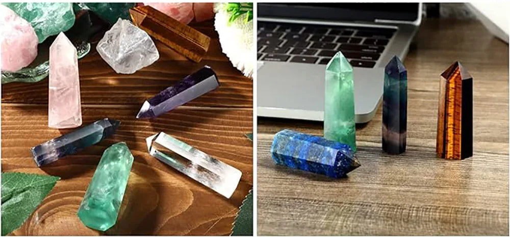 Natural Stone & Crystal Point Wand