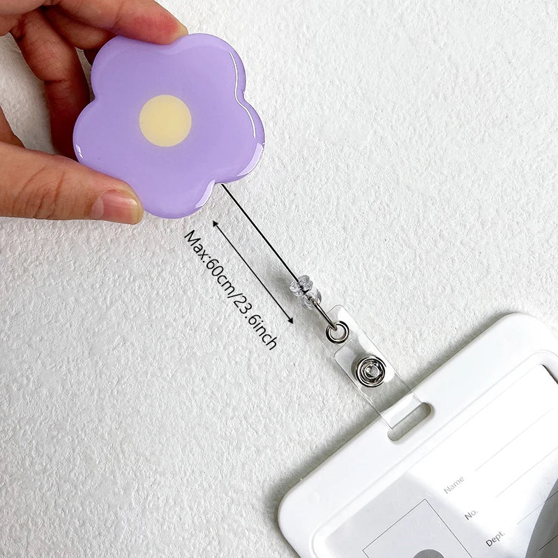 Macaron Flower Retractable Badge Reel