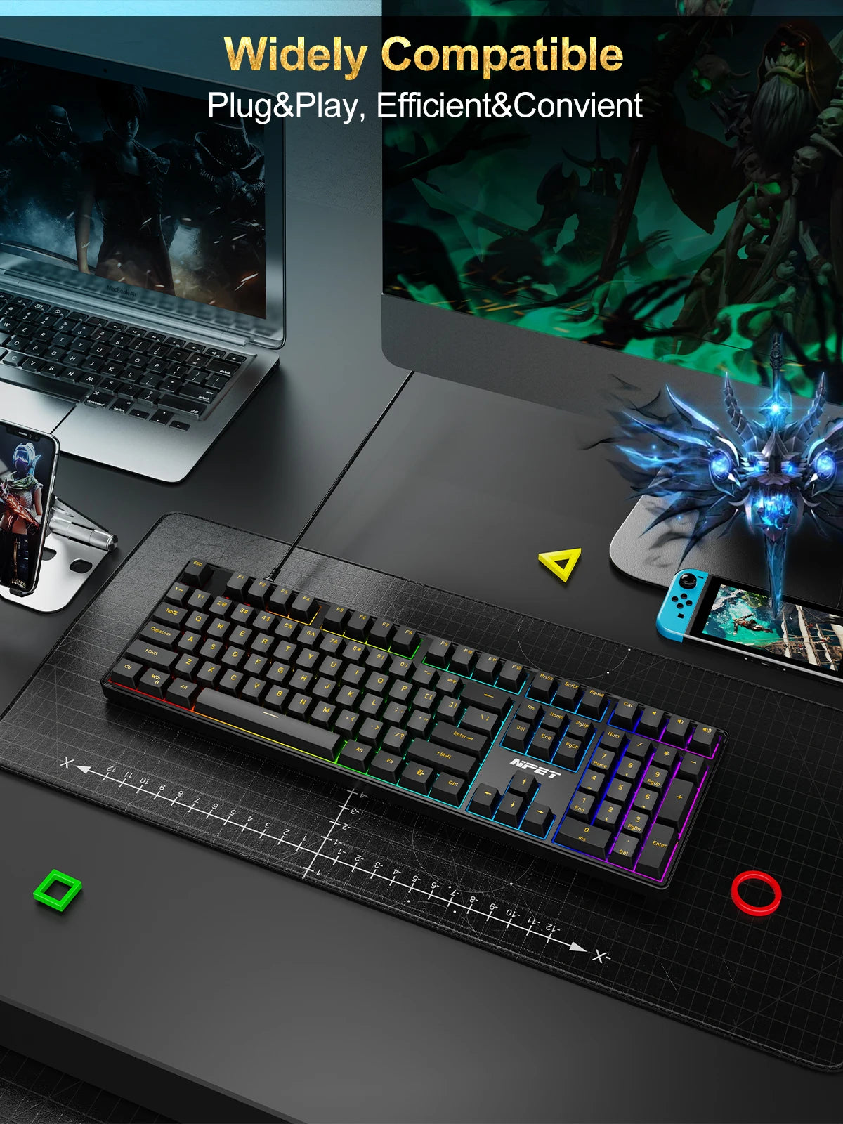 NPET 87-Key RGB Mechanical Keyboard