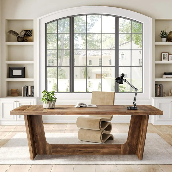 Executive Desk – Brown Industrial Computer Desk