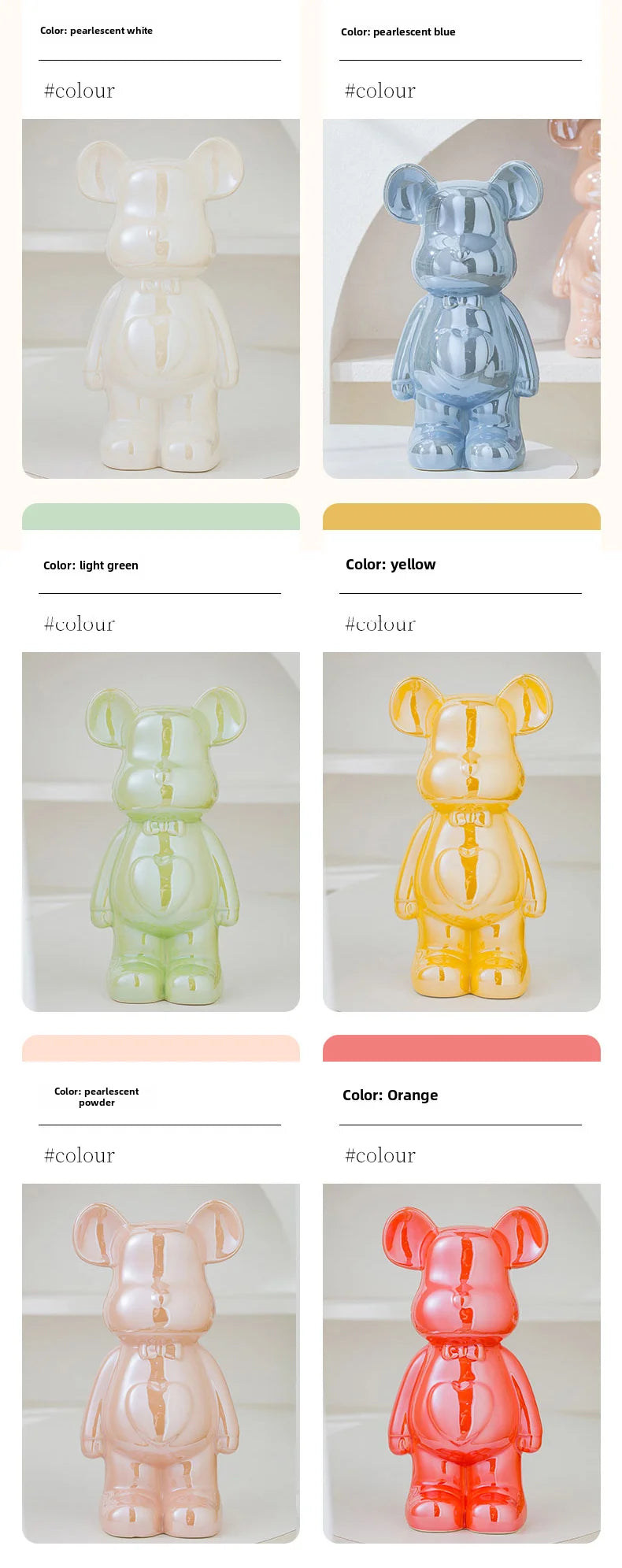 Aesthetic Bear Ceramic Sculpture
