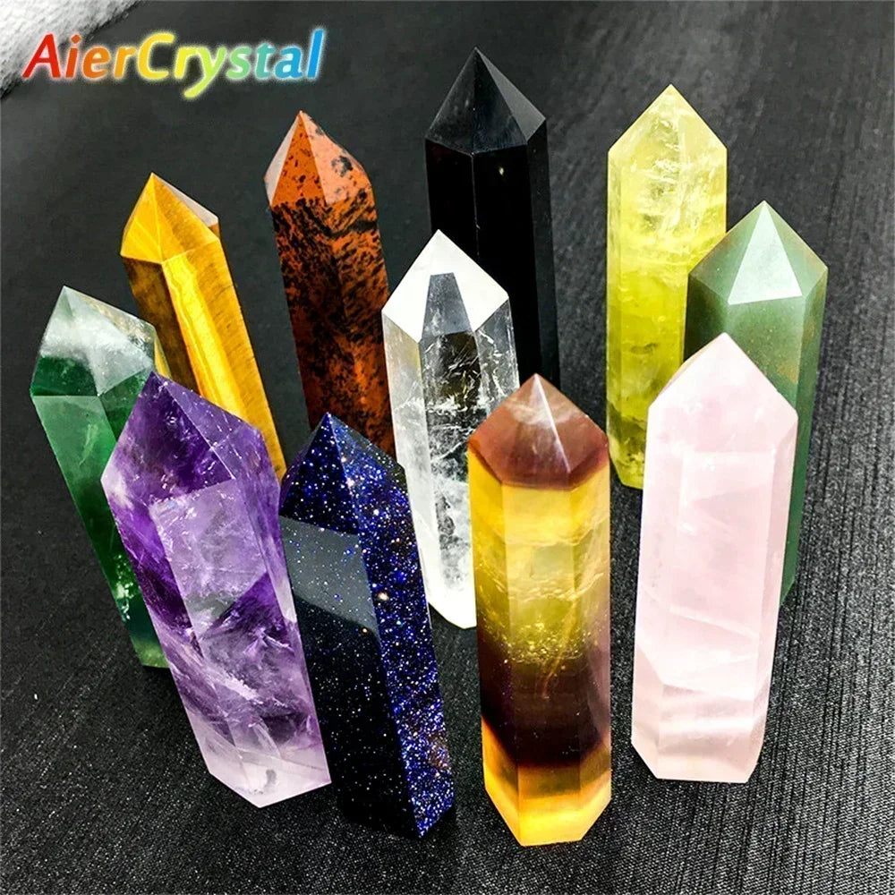 Natural Stone & Crystal Point Wand