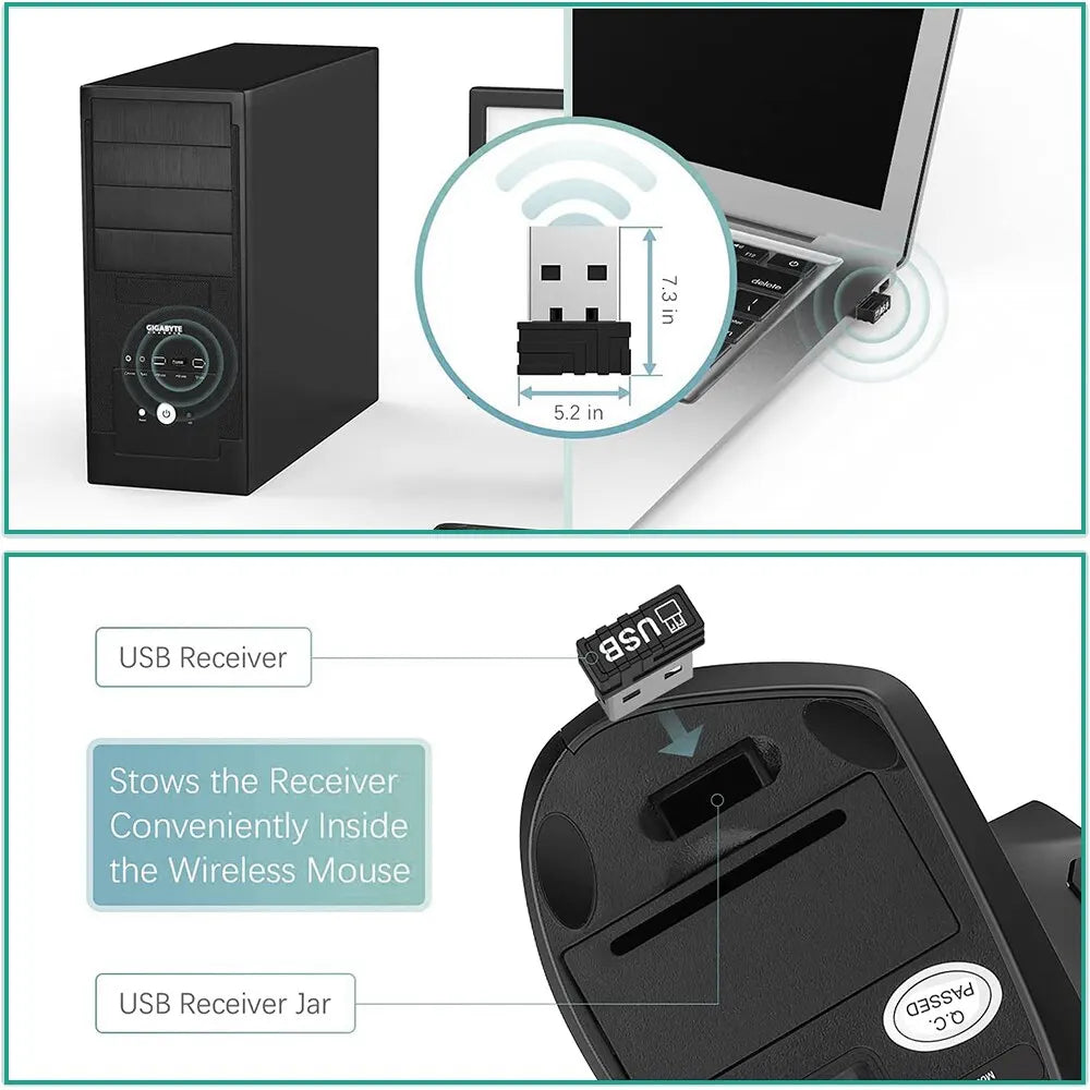 Ergonomic Vertical Wireless Mouse