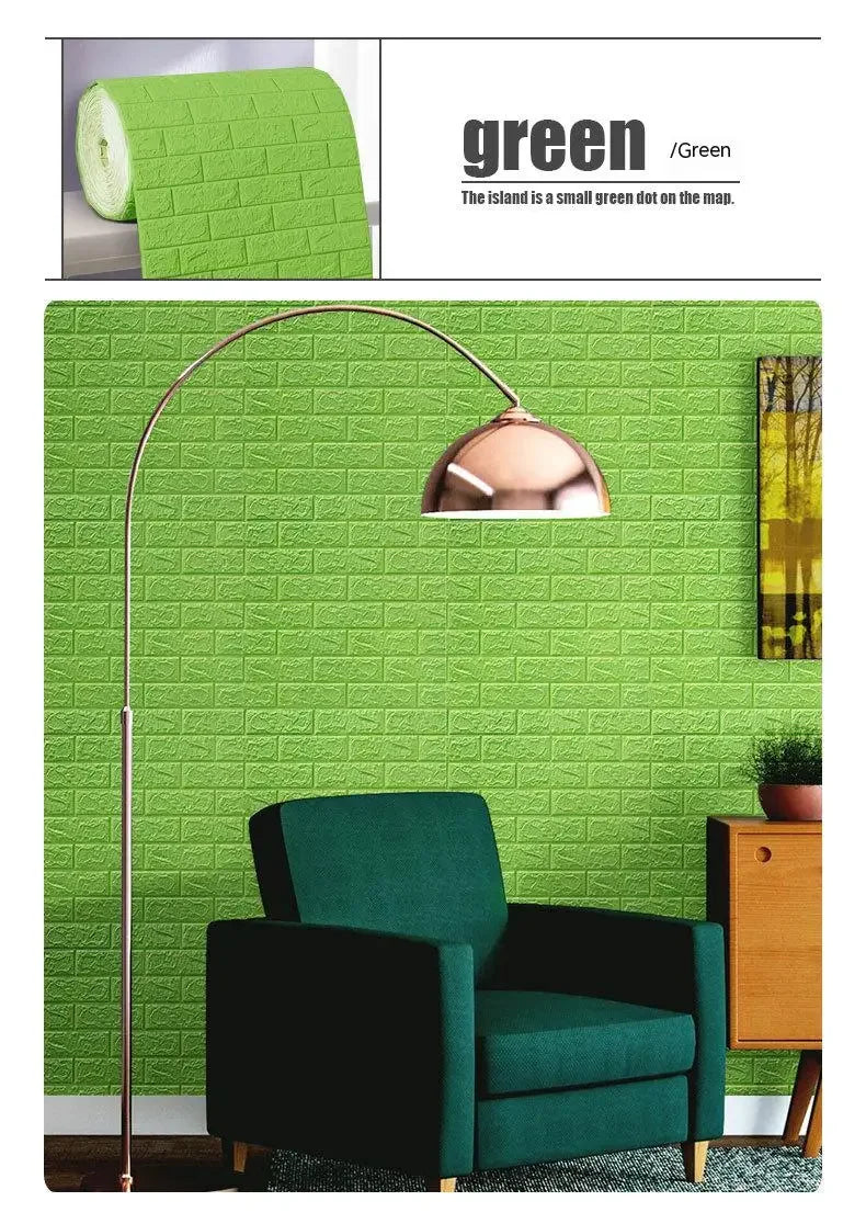 3D Self-Adhesive Foam Brick Wallpaper