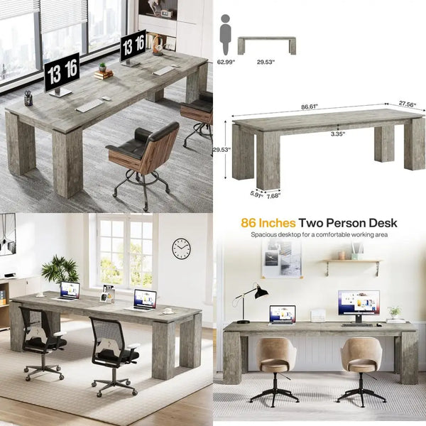 86-Inch Dual Workstation Desk