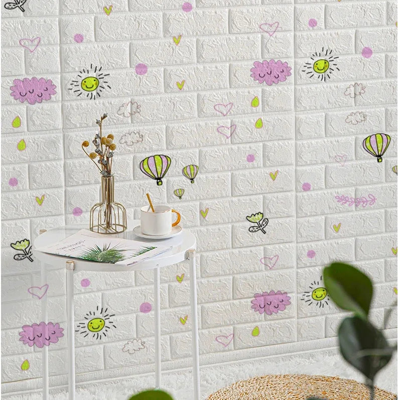 3D Self-Adhesive Foam Brick Wallpaper