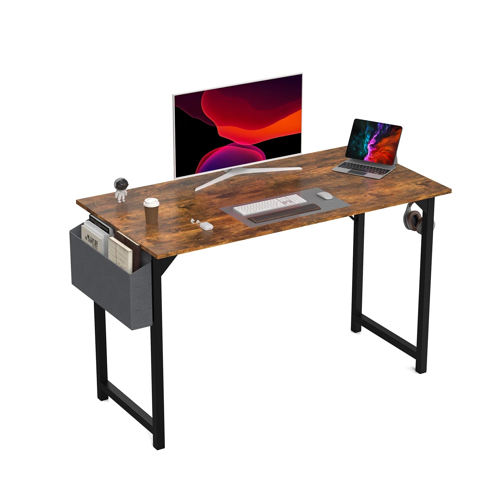 JHK Computer Desk with Side Bag & Headphone Hook