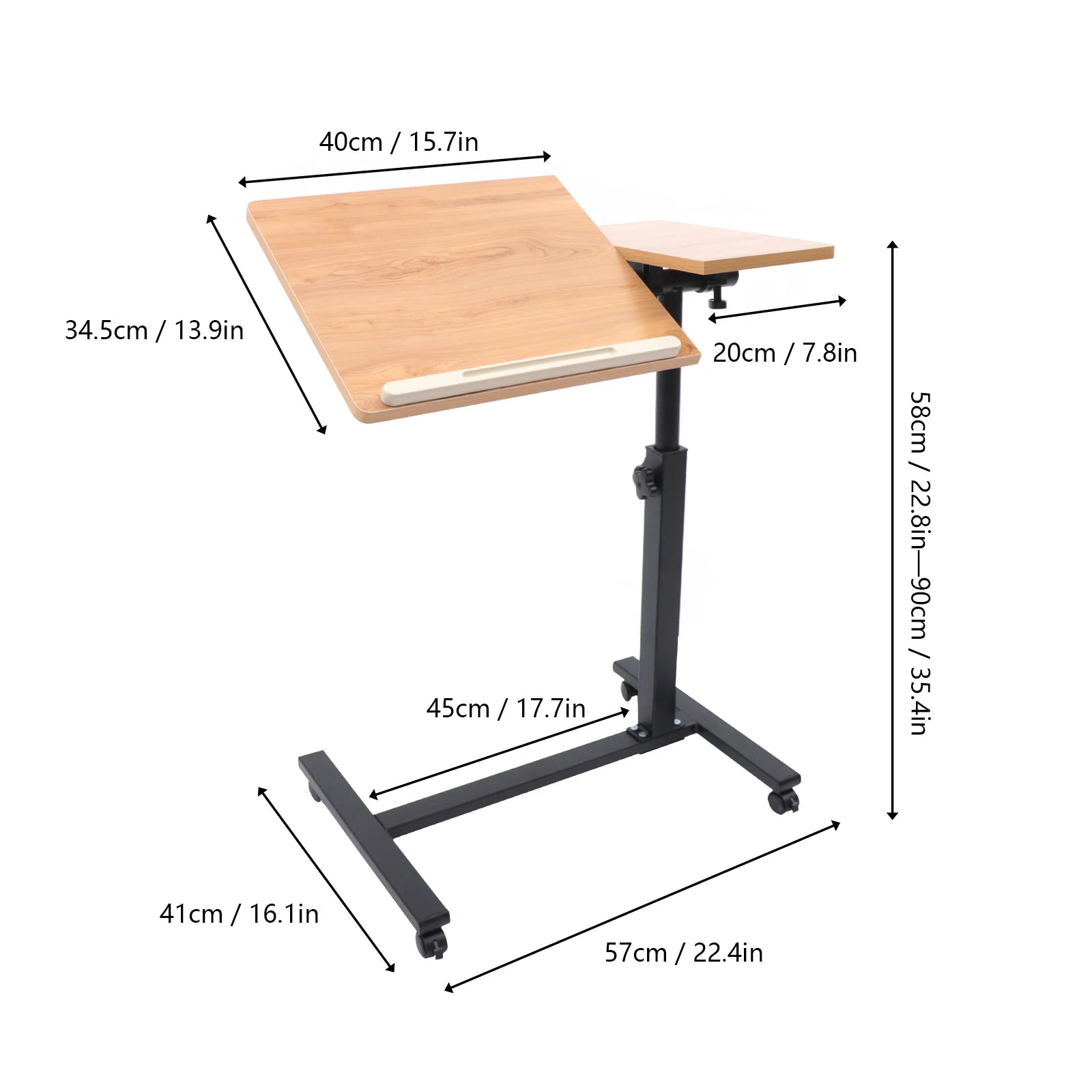 Adjustable Rolling Laptop Desk
