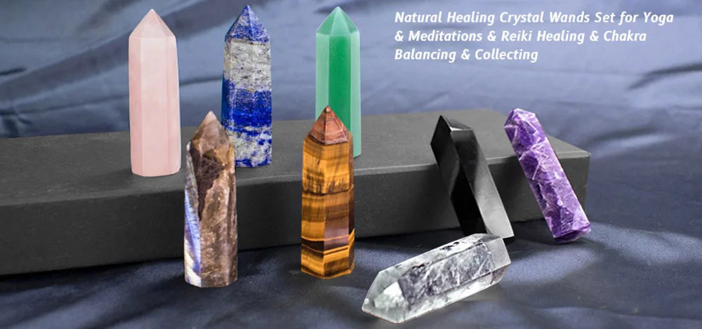 Natural Stone & Crystal Point Wand