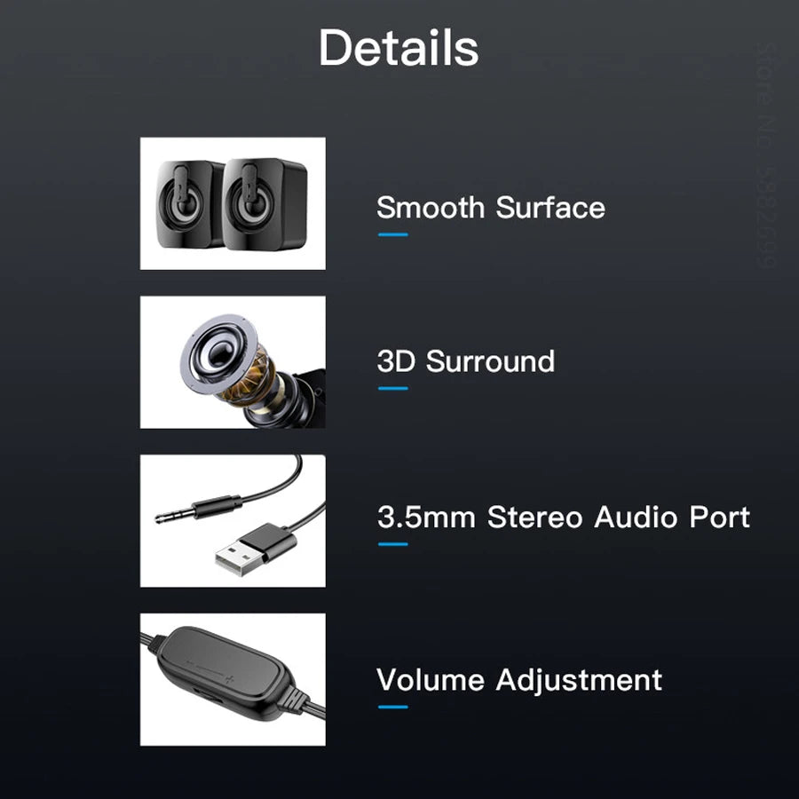 Mini PC Speaker – USB Powered Sound Box for Computer