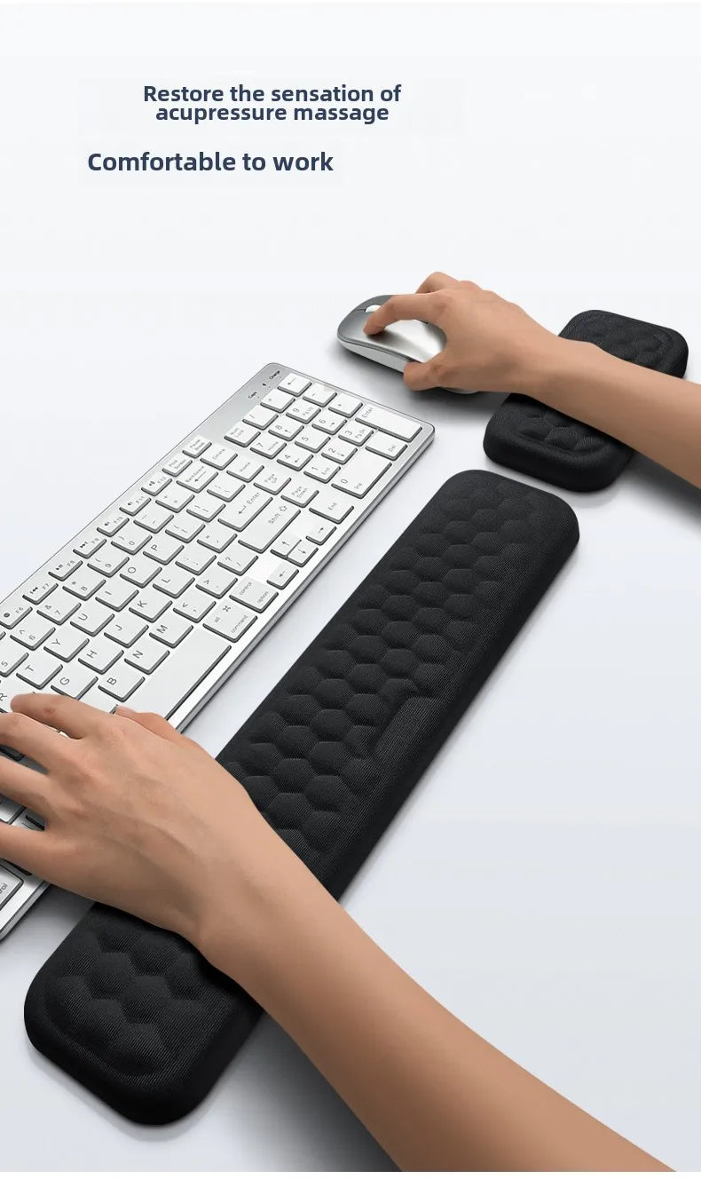 Ergonomic Keyboard and Mouse Wrist Rest Set – Memory Foam Support Pad