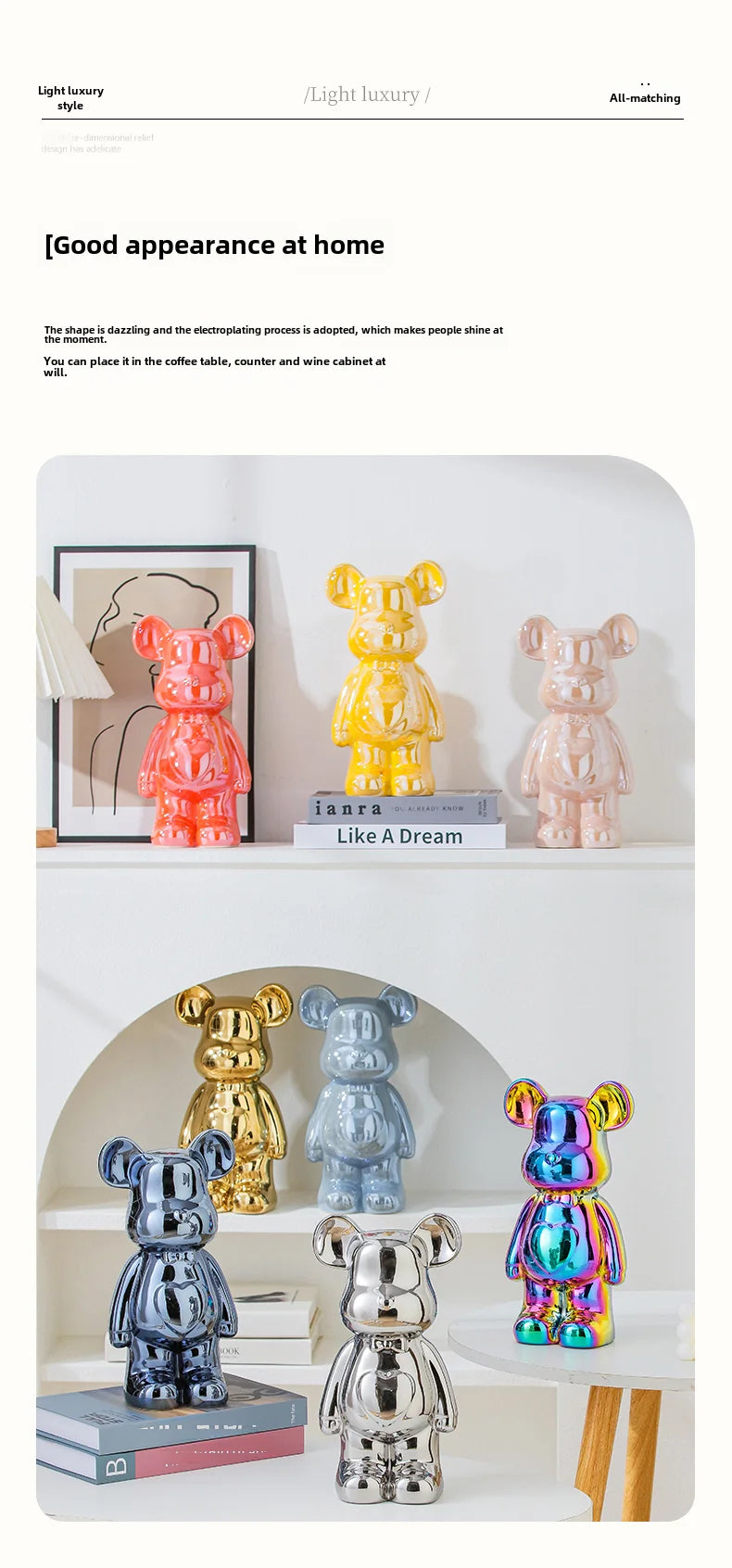 Aesthetic Bear Ceramic Sculpture