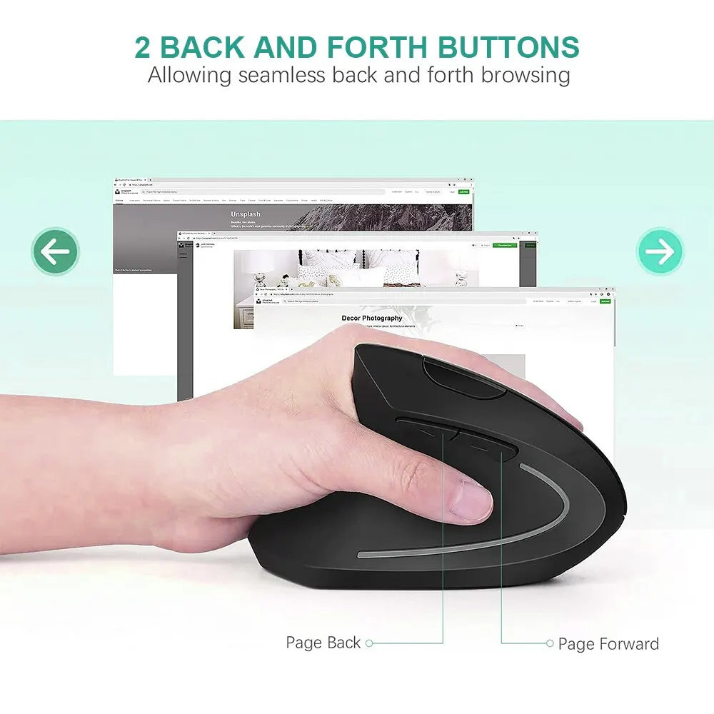 Ergonomic Vertical Wireless Mouse