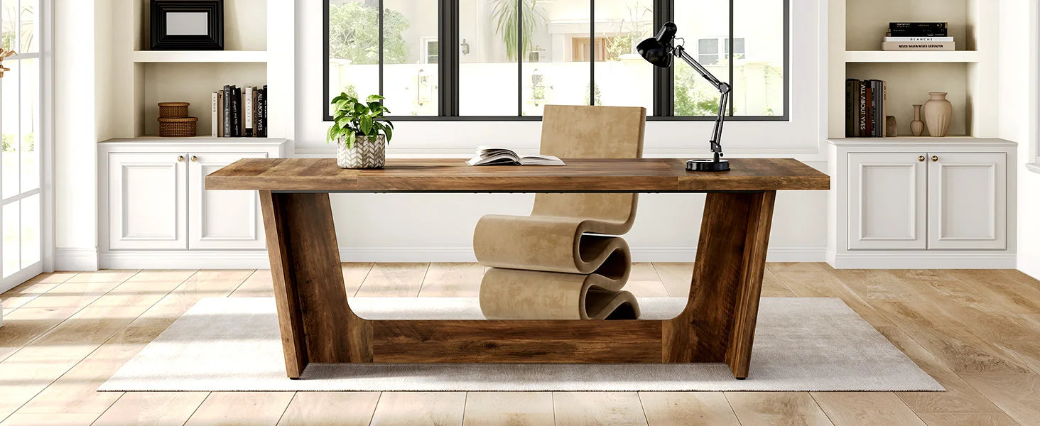 Executive Desk – Brown Industrial Computer Desk