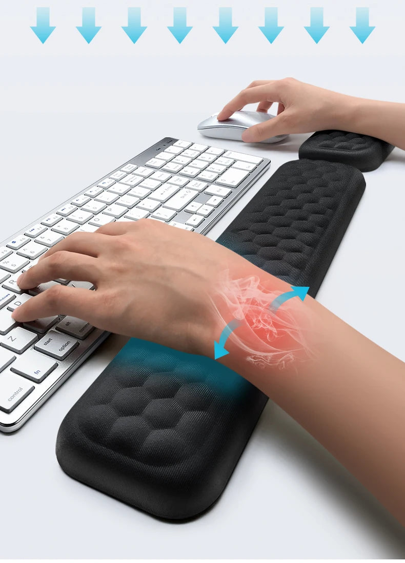 Ergonomic Keyboard and Mouse Wrist Rest Set – Memory Foam Support Pad