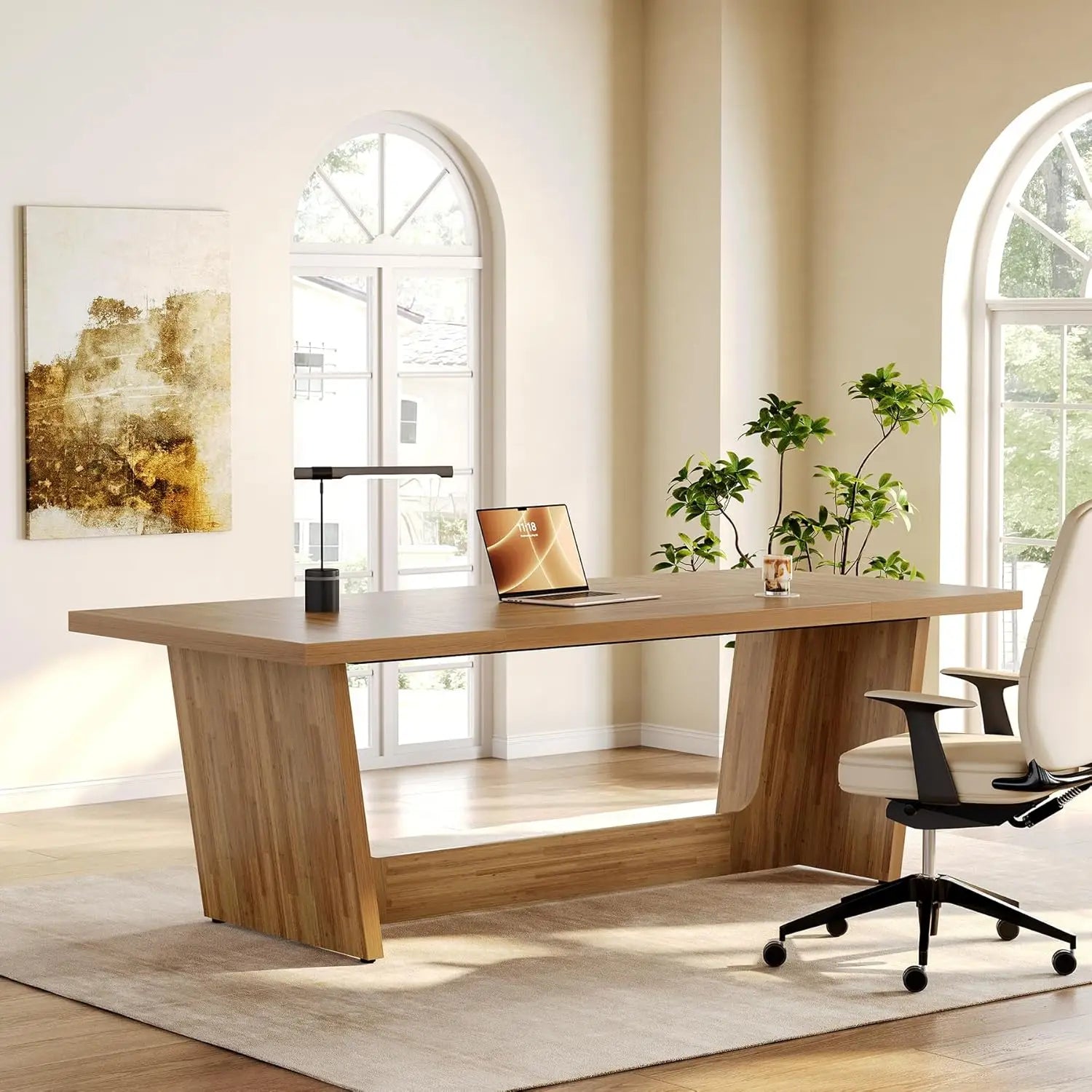 Executive Desk – Brown Industrial Computer Desk