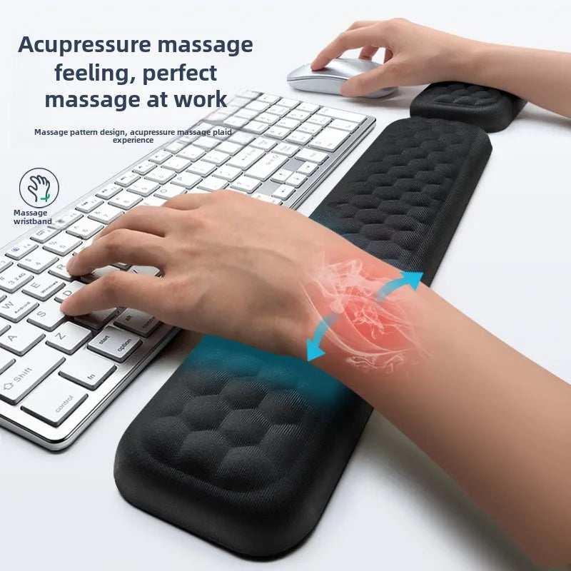 Ergonomic Keyboard and Mouse Wrist Rest Set – Memory Foam Support Pad