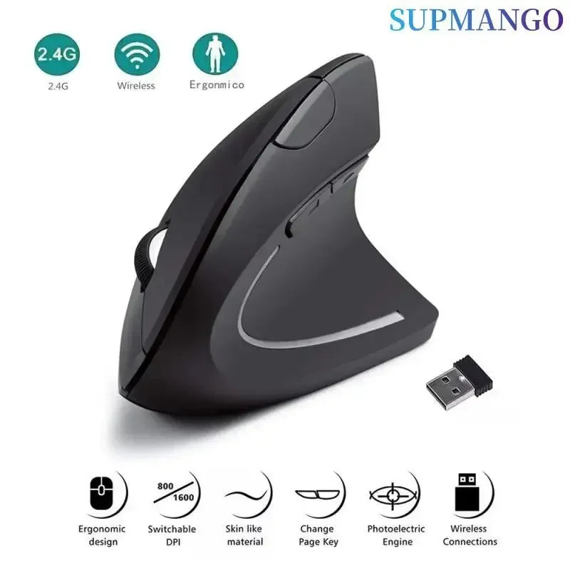 Ergonomic Vertical Wireless Mouse